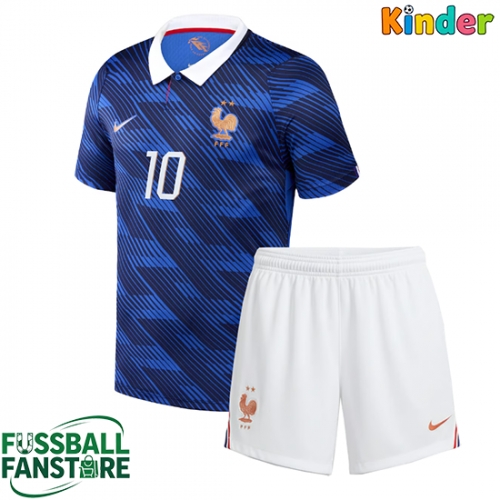 Frankreich Kylian Mbappe #10 Replik Heimtrikot Kinder WM 2026 Kurzarm (+ Kurze Hosen)
